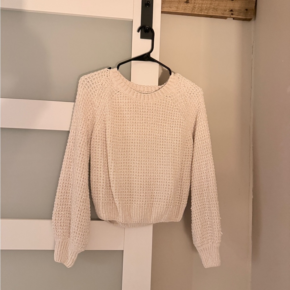 Altar'd State Cream Knit Crew Neck Sweater